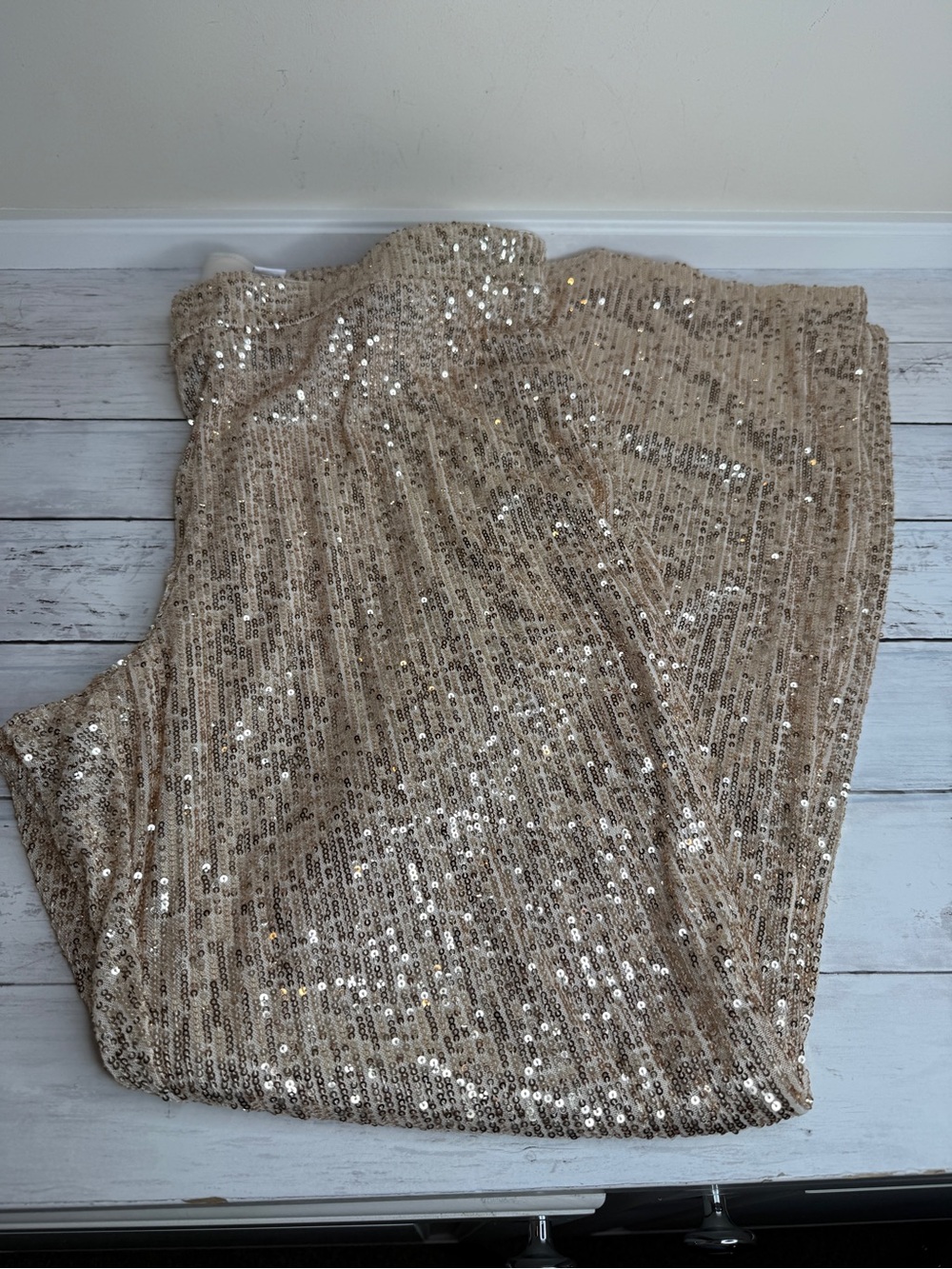 Old Navy Cream gold Sequin Flare pants XXL Tall